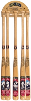 Cooperstown Bat Co. "First Five" Commemorative Bat Set of (5) With Display Rack